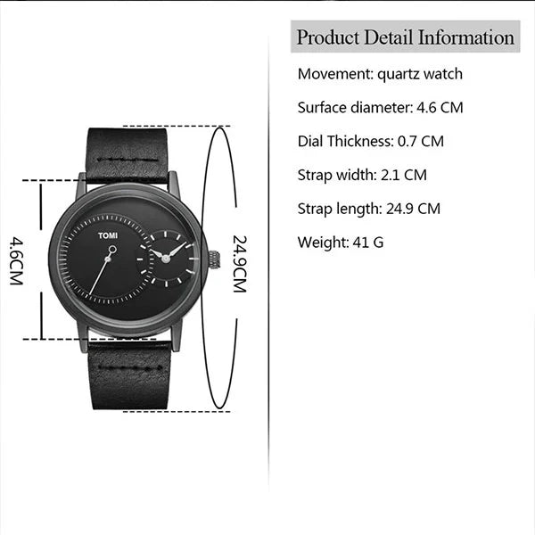 Quality Hub® Imported Original T-080 Tomi Dual Time Luxury Watch 😍