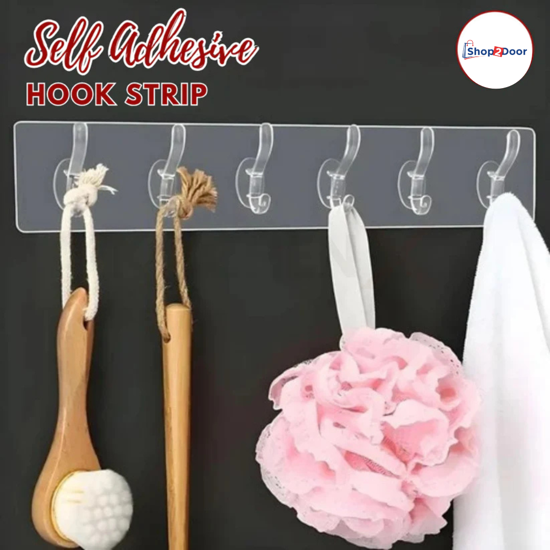 Self Adhesive Wall Mounted Hooks Strip [Buy 1 Get 1 Free] 🎁 50% off + Free Shipping ✈️