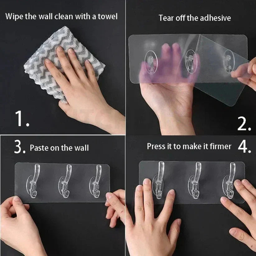 Self Adhesive Wall Mounted Hooks Strip [Buy 1 Get 1 Free] 🎁 50% off + Free Shipping ✈️
